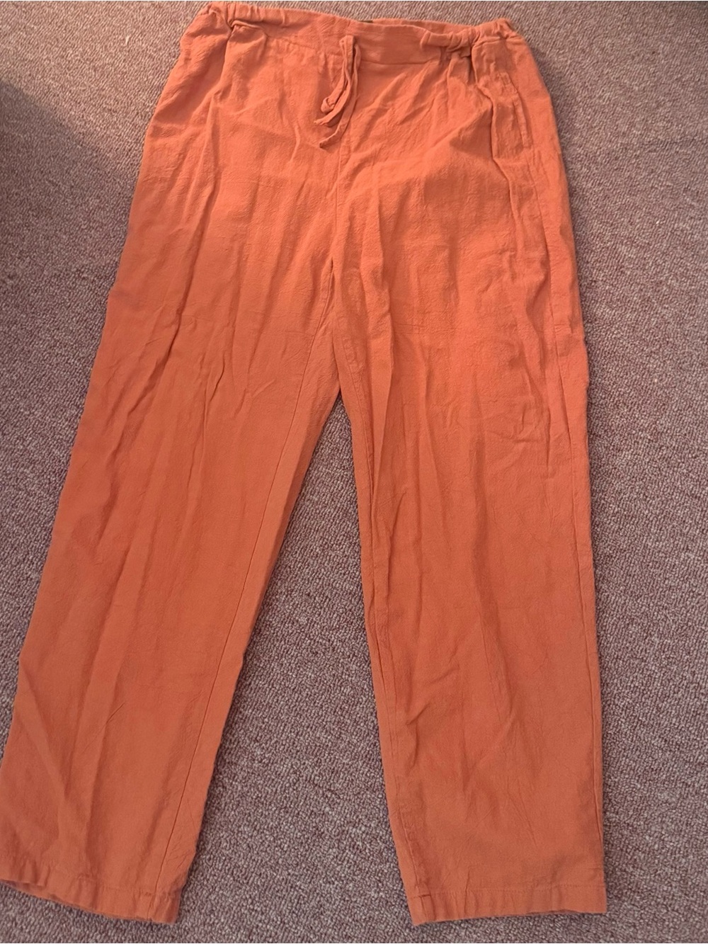 SHEIN Orange Drawstring Casual Chinos